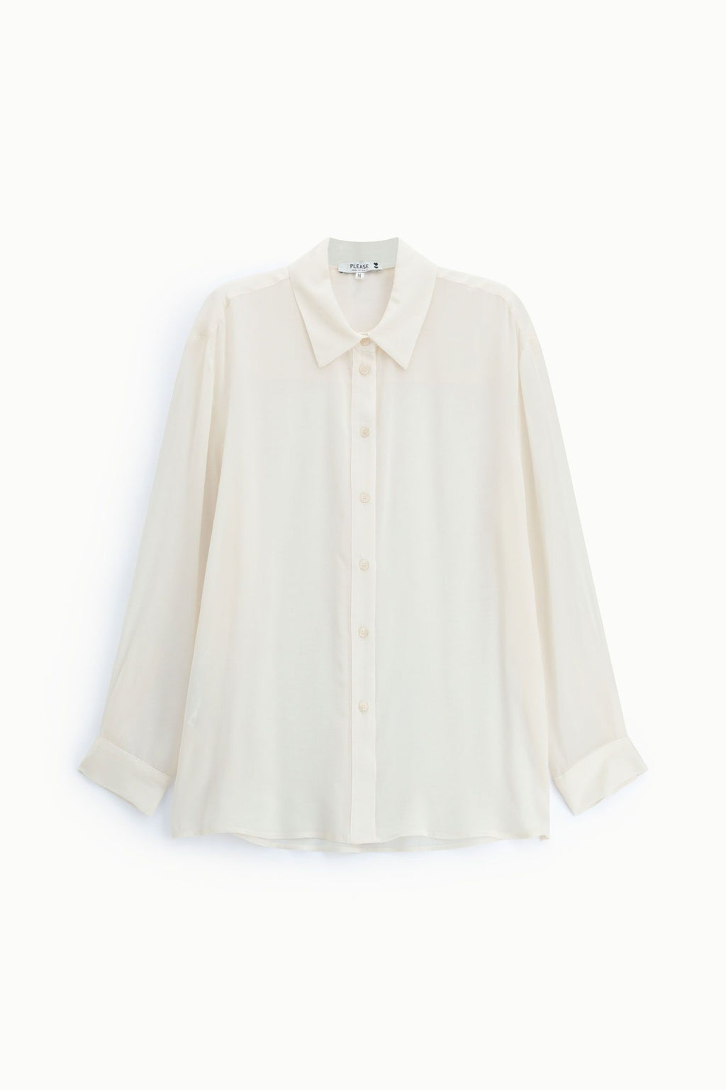 Camicia taglio regular con collo classico - Panna