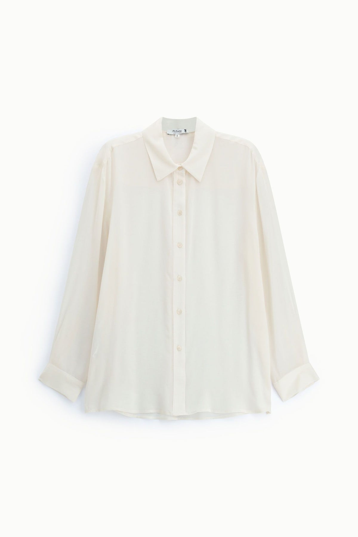Camicia taglio regular con collo classico - Panna