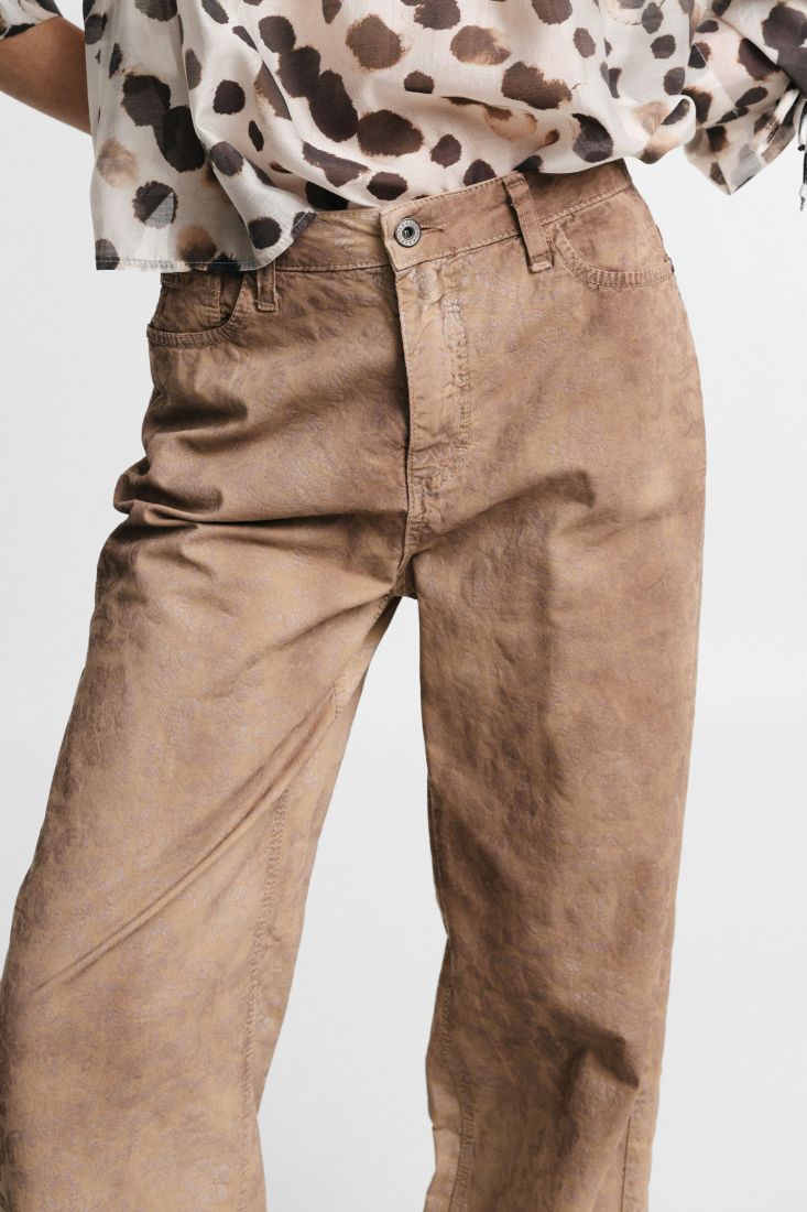 Pantaloni Please palazzo fit regolare effetto tinto - Beige