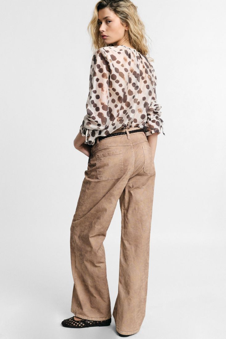 Pantaloni Please palazzo fit regolare effetto tinto - Beige