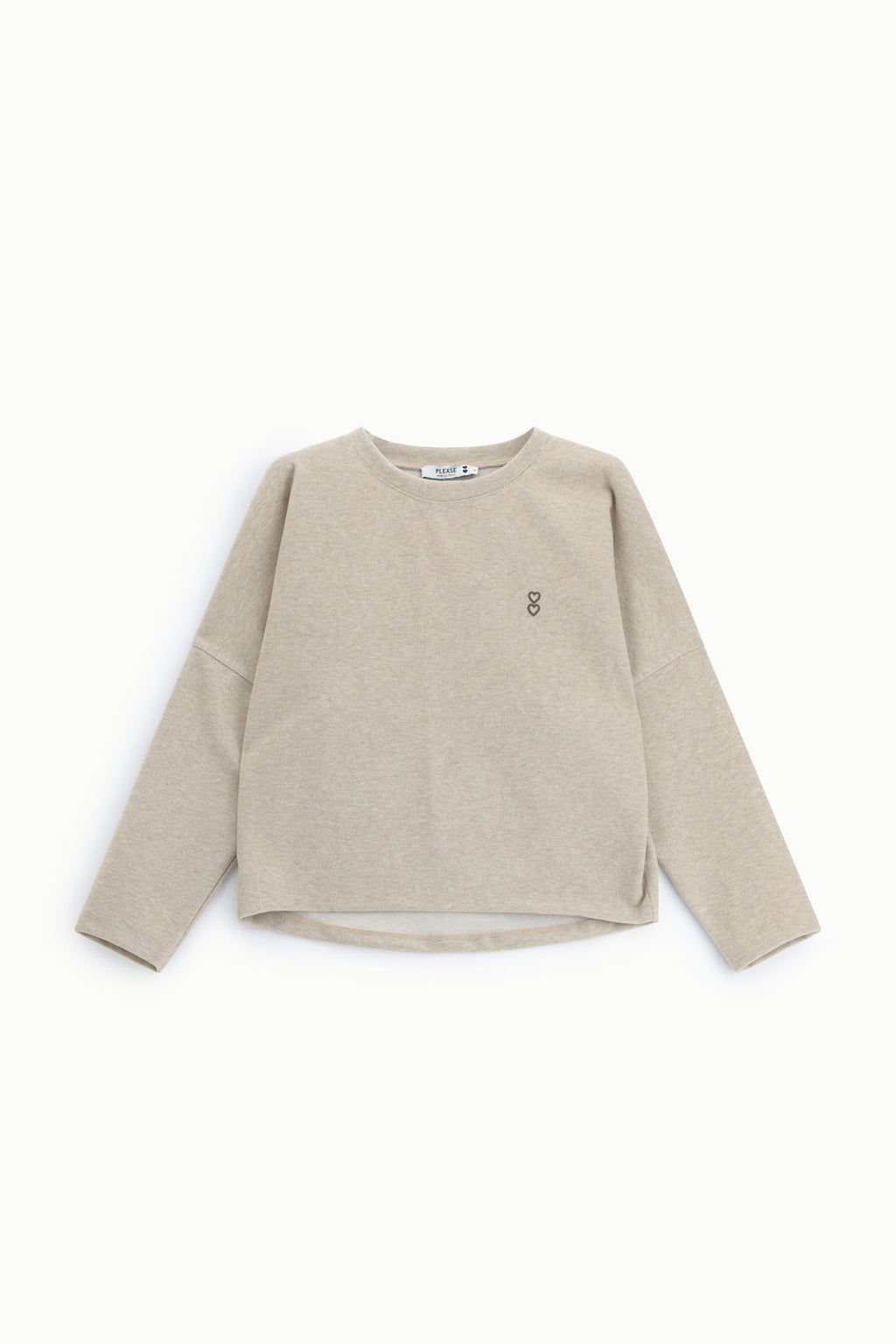 Felpa girocollo con maniche lunghe Please - Beige