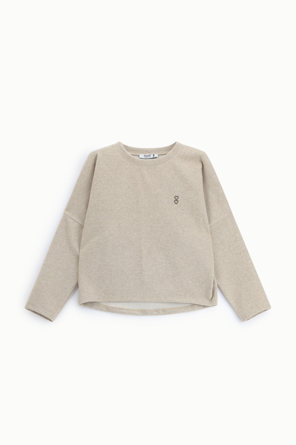 Felpa girocollo con maniche lunghe Please - Beige