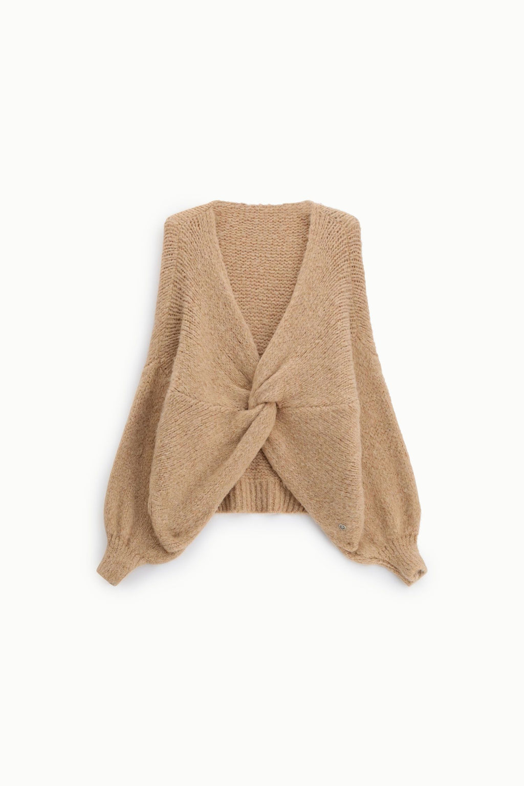 Cardigan intrecciato con maniche lunghe e scollo a v Please - Nude