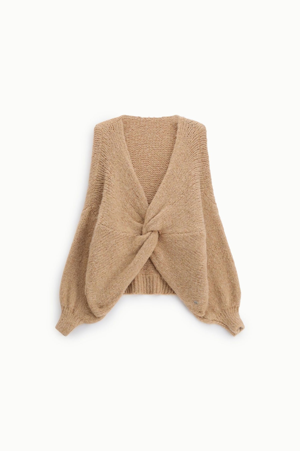 Cardigan intrecciato con maniche lunghe e scollo a v Please - Nude