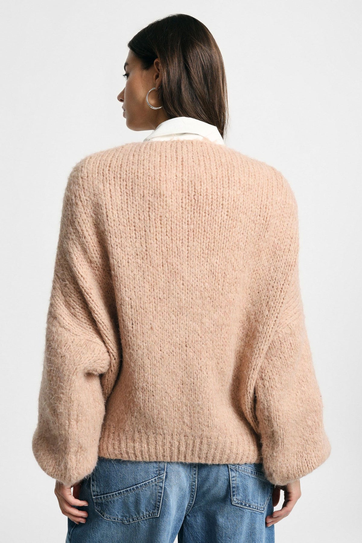 Cardigan intrecciato con maniche lunghe e scollo a v Please - Nude