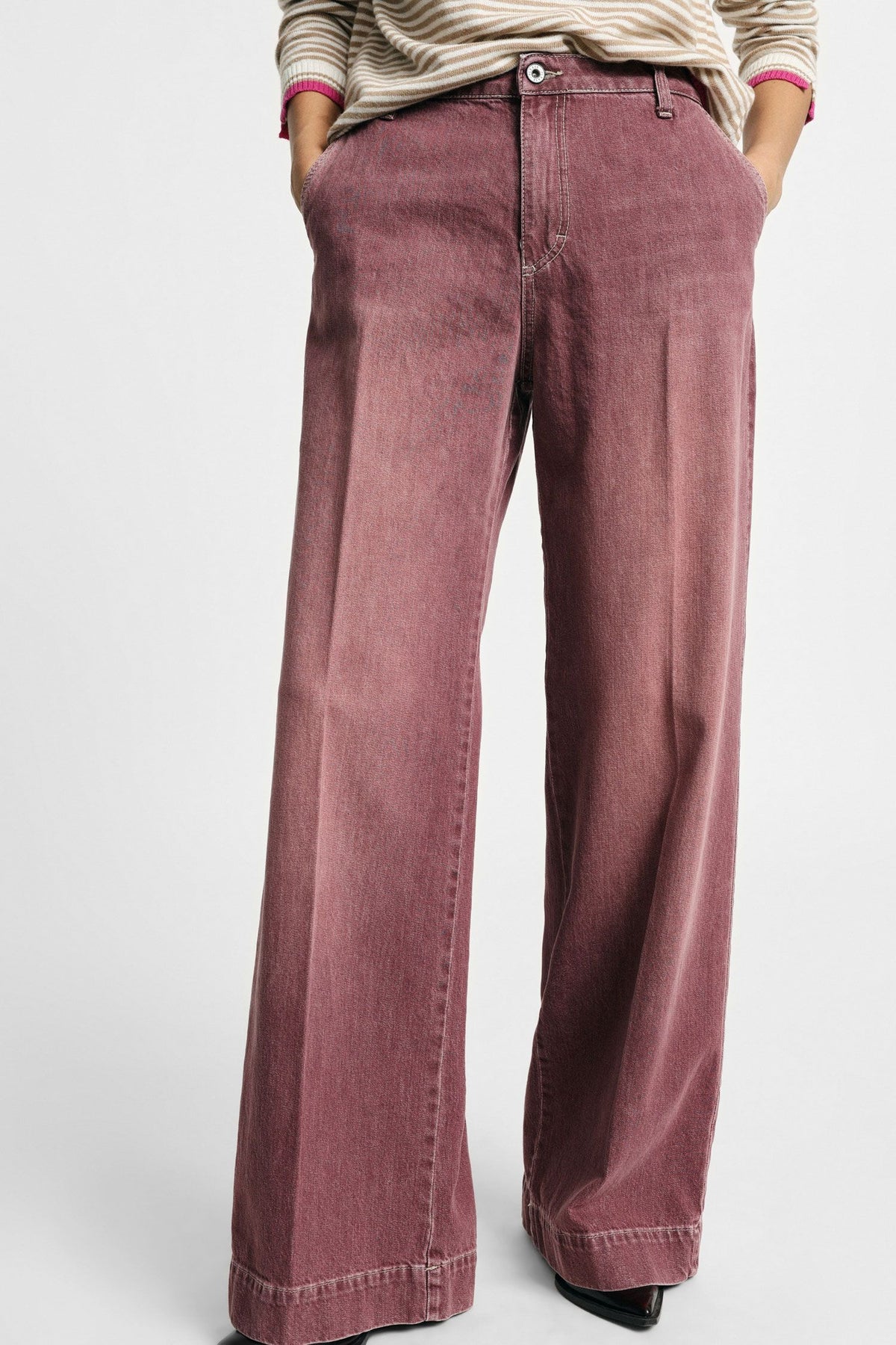 Jeans gamba ampia tasche chino Please - Purple