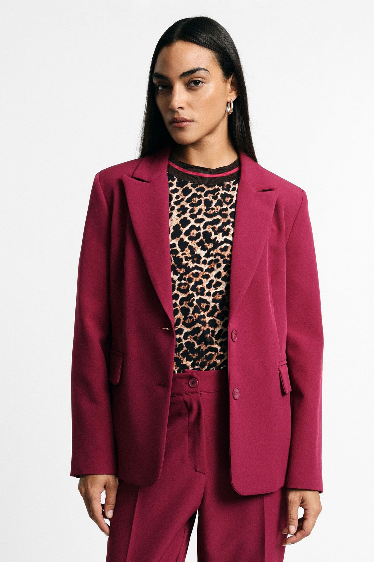 Blazer monopetto con tasche a patta frontali Please - Mosto