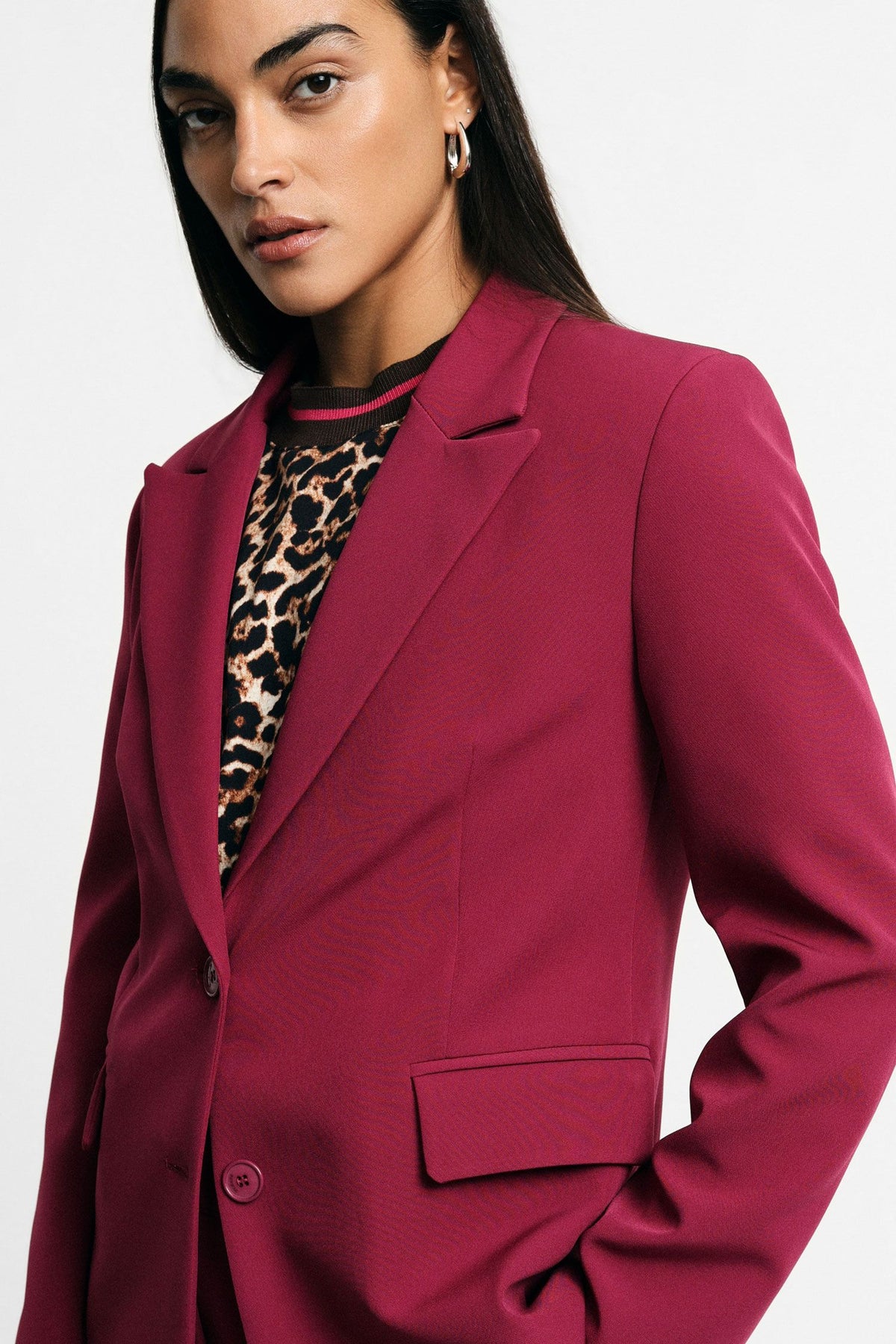 Blazer monopetto con tasche a patta frontali Please - Mosto