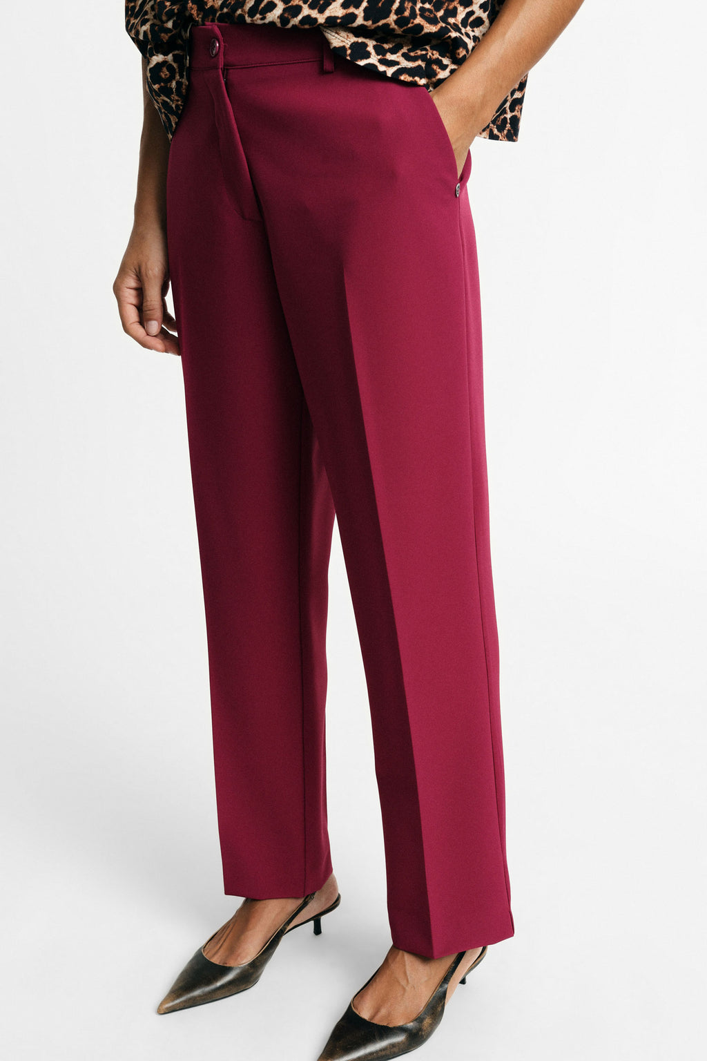 Pantaloni sartoriali vita alta con piega Please - Mosto