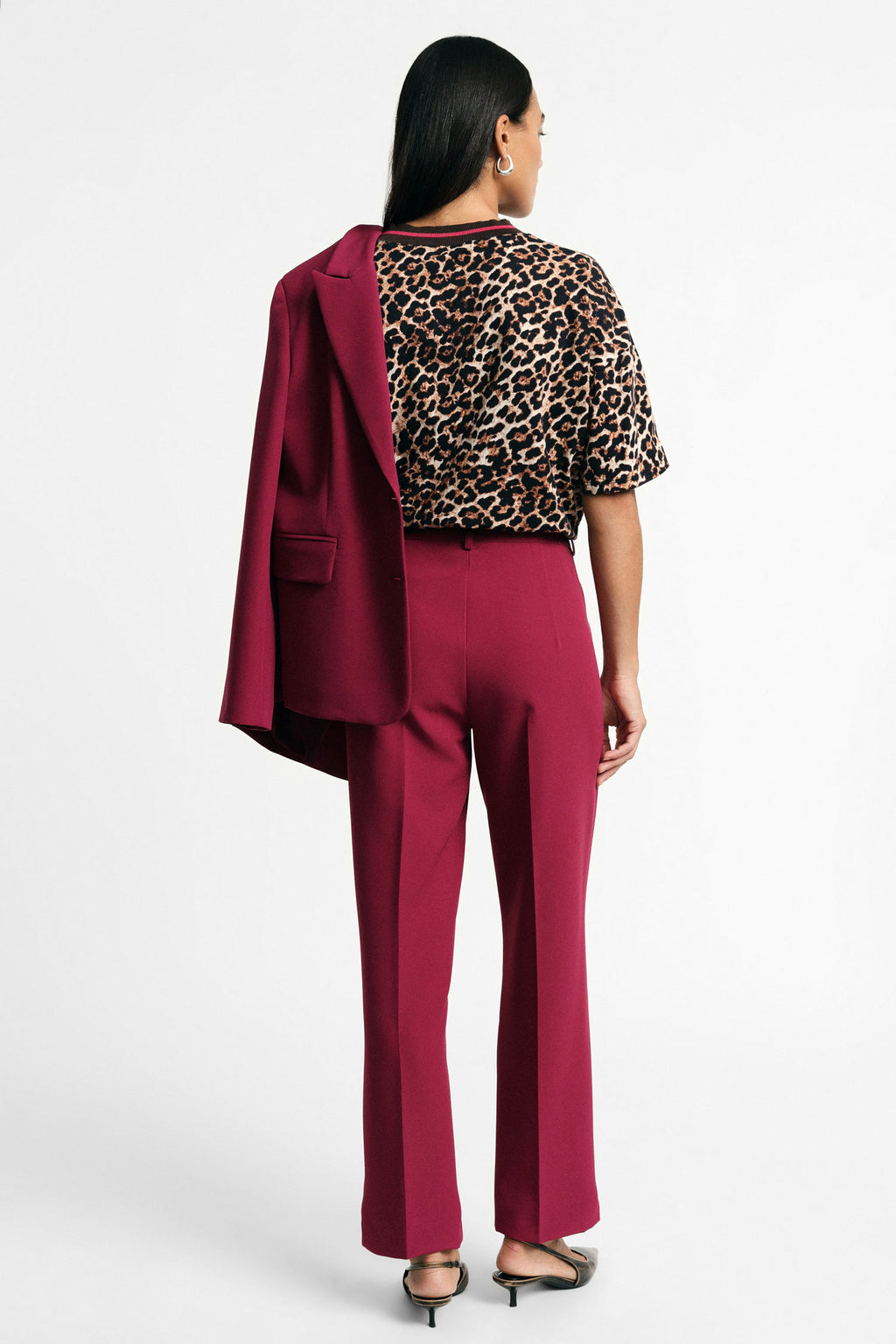 Pantaloni sartoriali vita alta con piega Please - Mosto