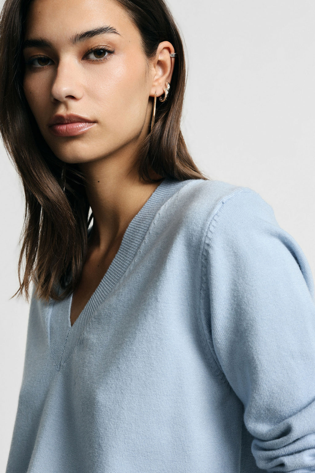 Maglione pullover scollo v vestibilità regular Please - Polvere