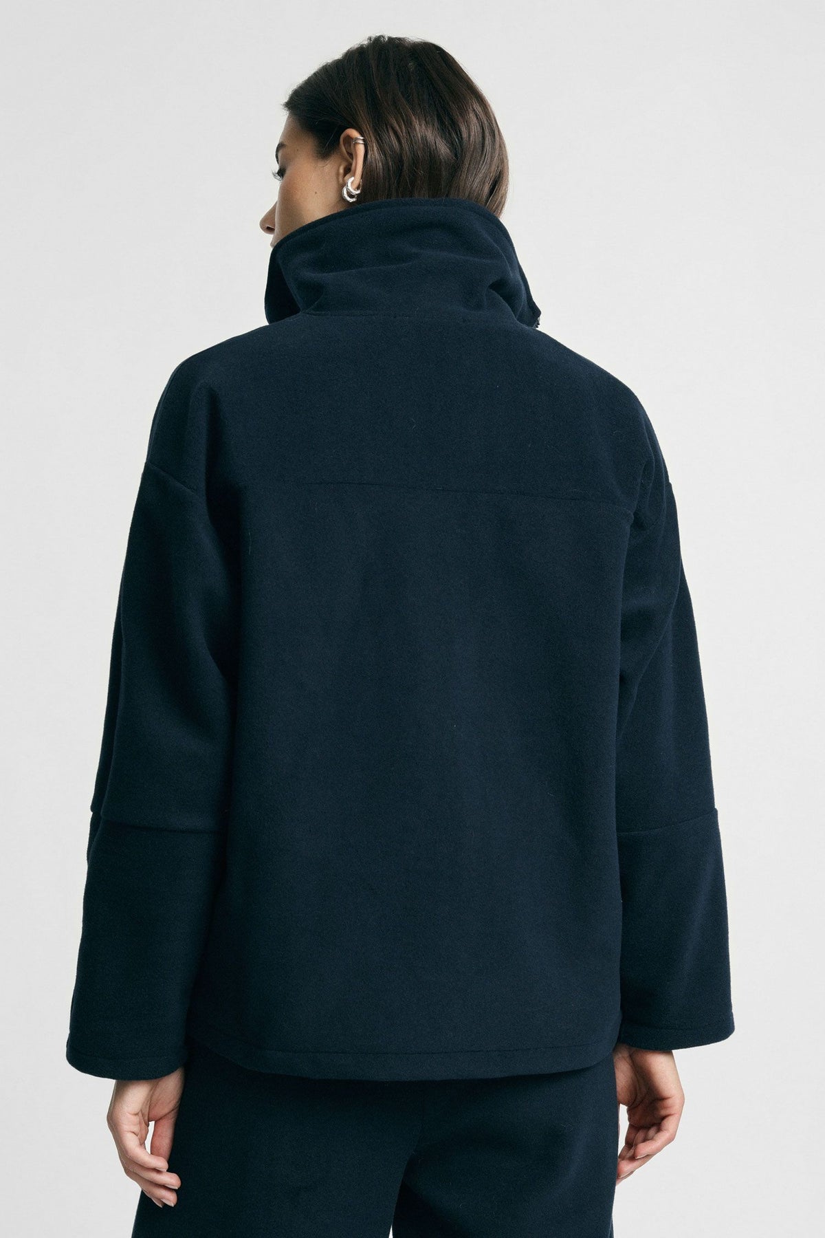 Felpa zip lunga collo alto regular-fit Please - Blu
