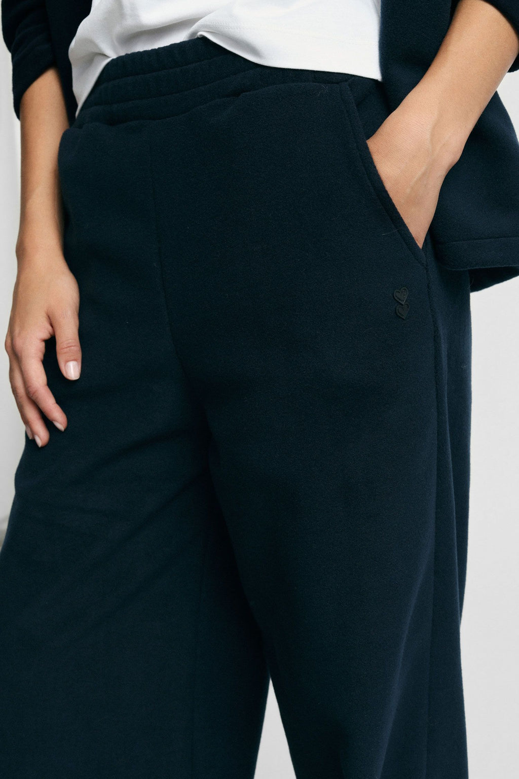 Pantaloni palazzo sportivi vita alta con tasche Please - Blu