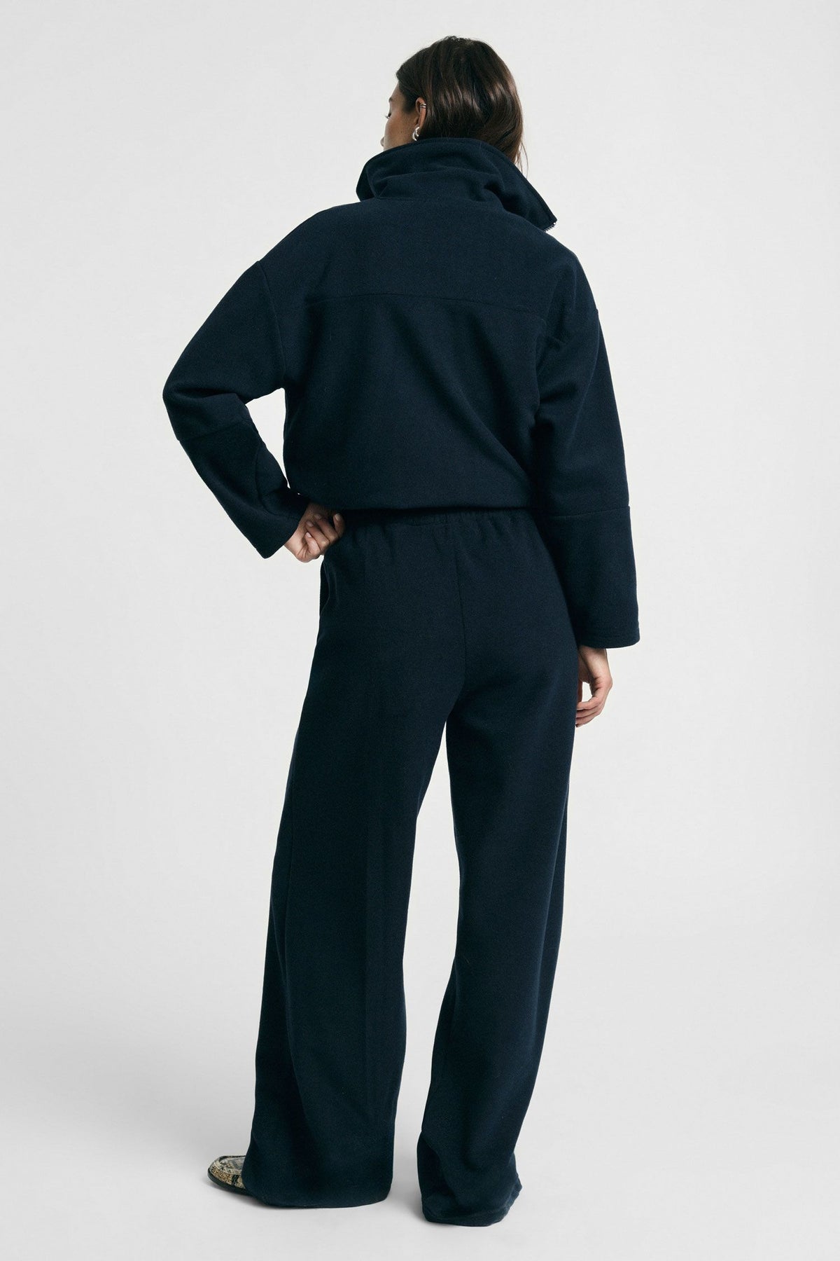 Pantaloni palazzo sportivi vita alta con tasche Please - Blu