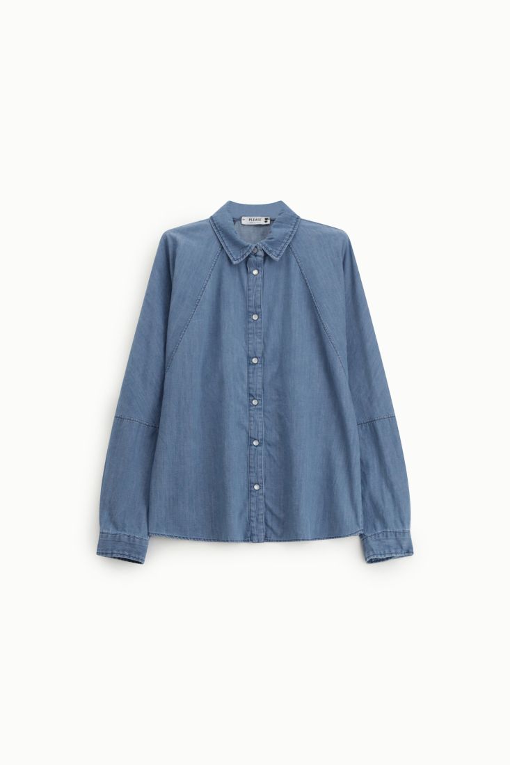 Camicia regular-fit con maniche ampie e bottoni