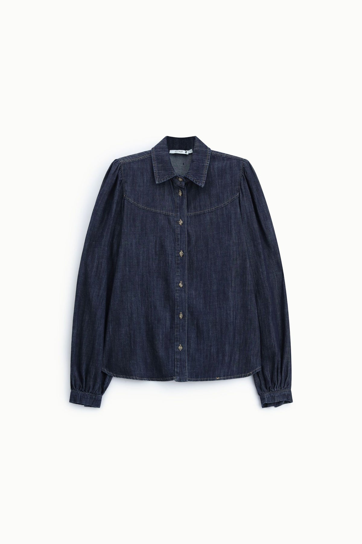 Camicia denim con maniche ampie Please - Blu Denim