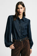 Camicia denim con maniche ampie Please - Blu Denim