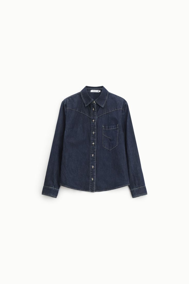 Camicia Please denim a maniche lunghe con bottoni