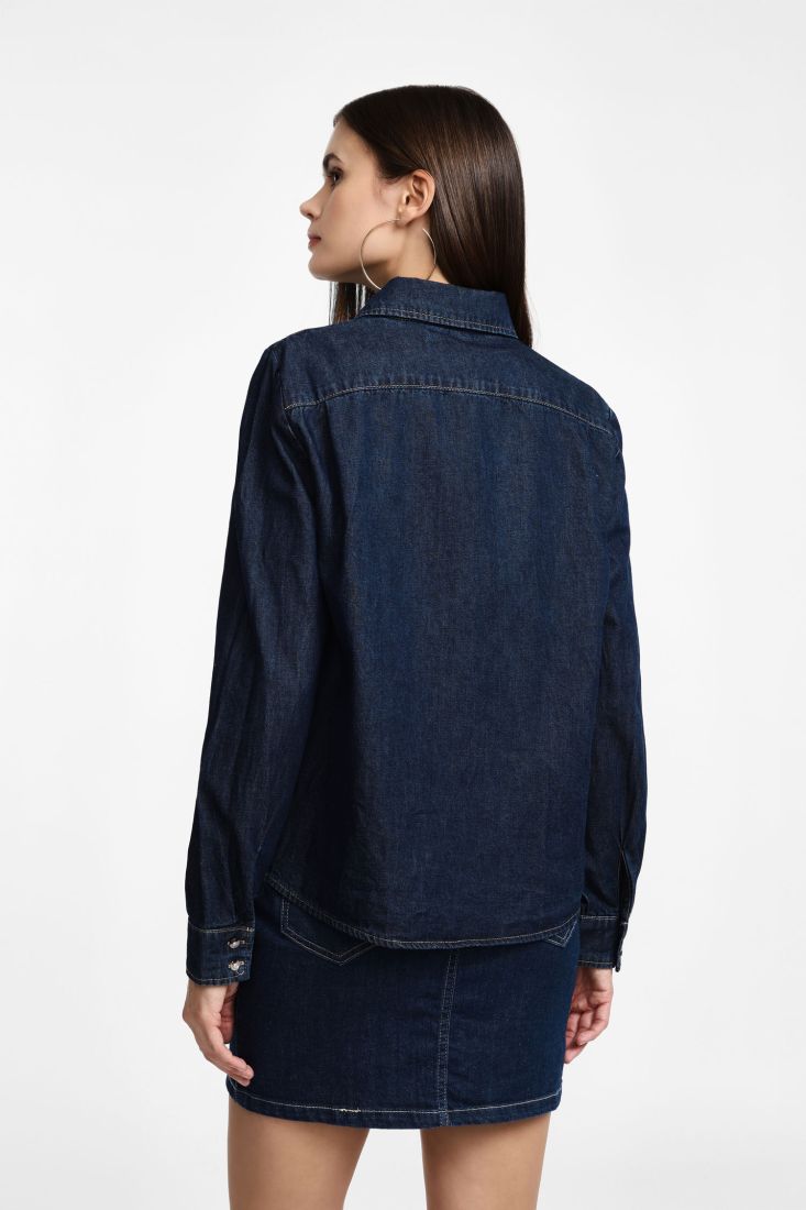 Camicia Please denim a maniche lunghe con bottoni