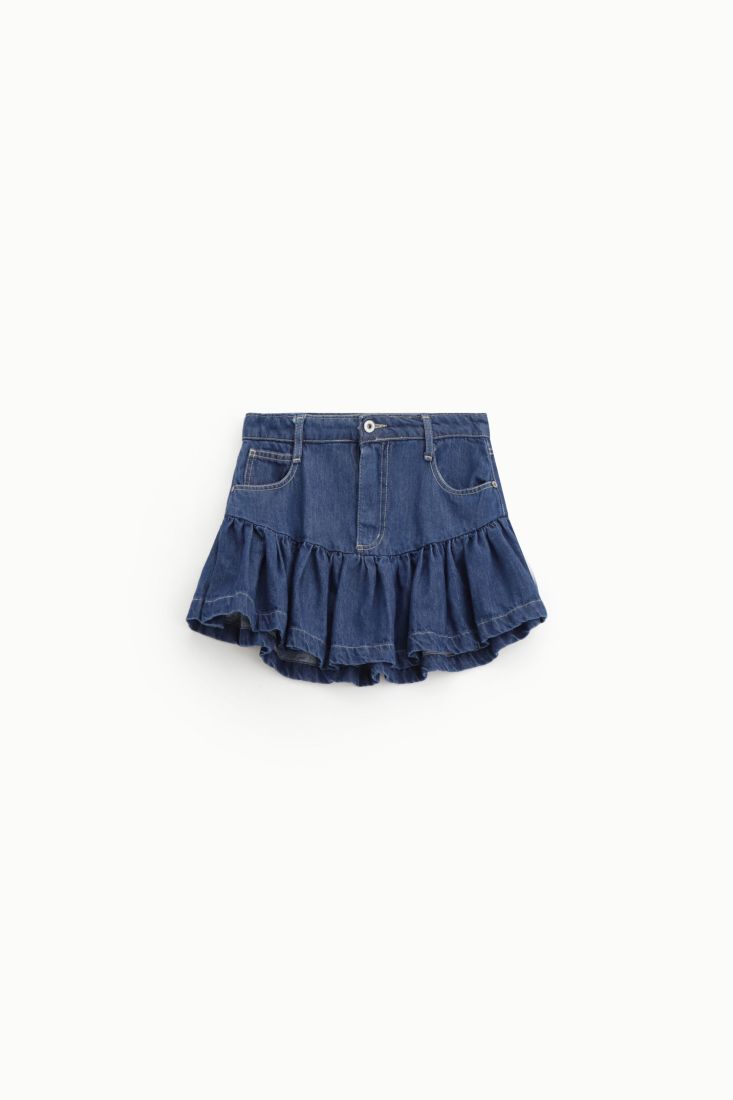 Gonna Please corta svasata a balze - Blu Denim