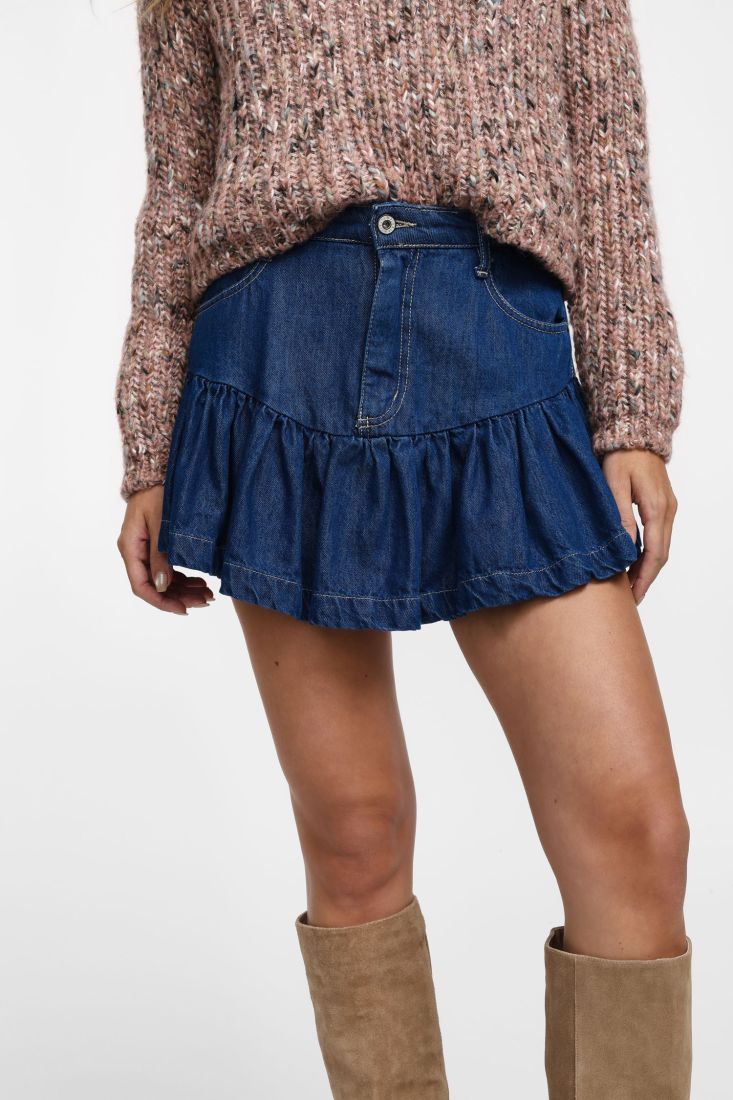 Gonna Please corta svasata a balze - Blu Denim