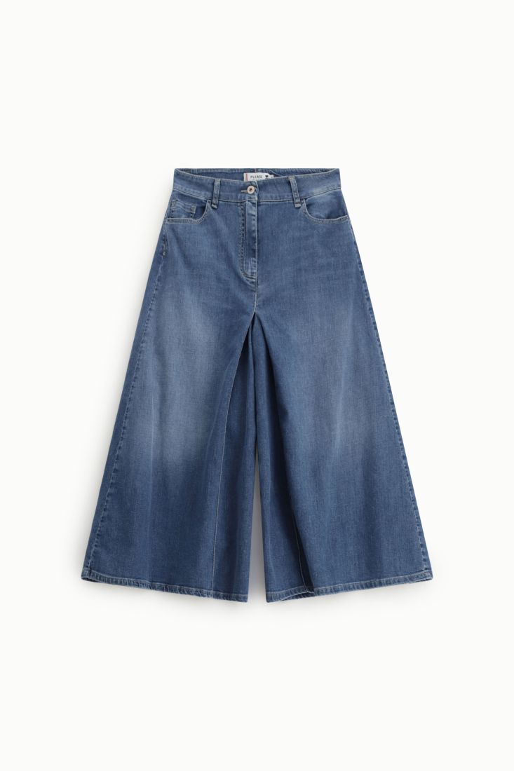 Gonna pantalone Please in denim vita alta cinque tasche