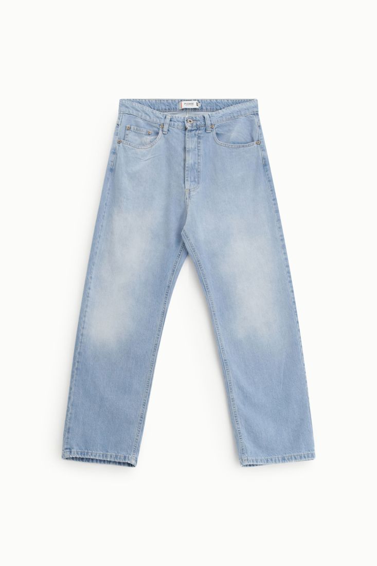 Jeans Please mom-fit a vita alta lavaggio chiaro