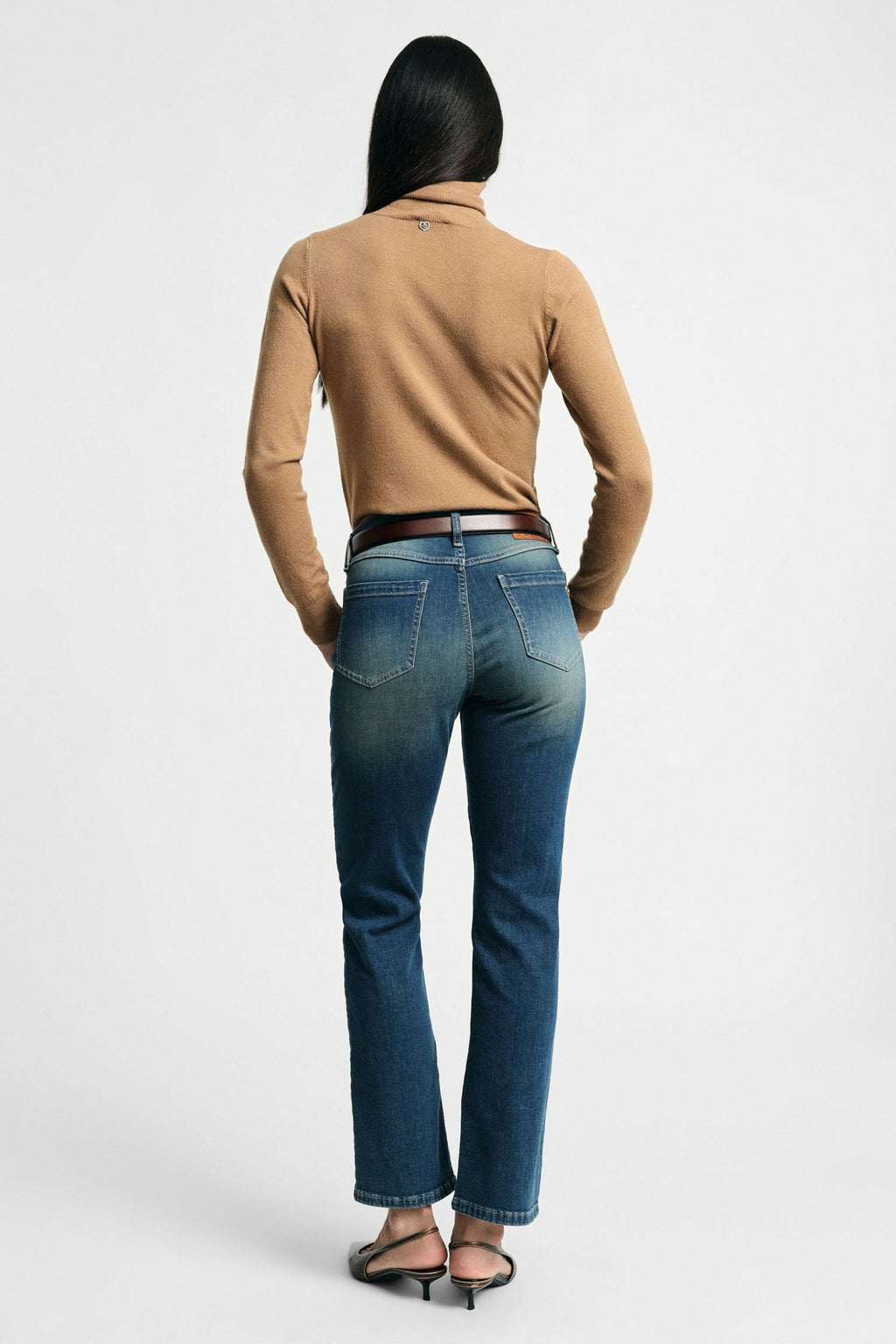 Jeans a sigaretta con doppio bottone Please - Blu Denim