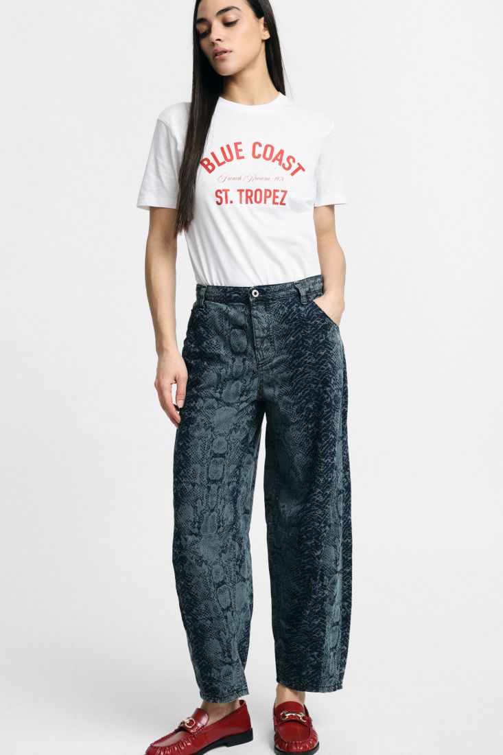 Jeans Please  balloon stampa serpente vita alta