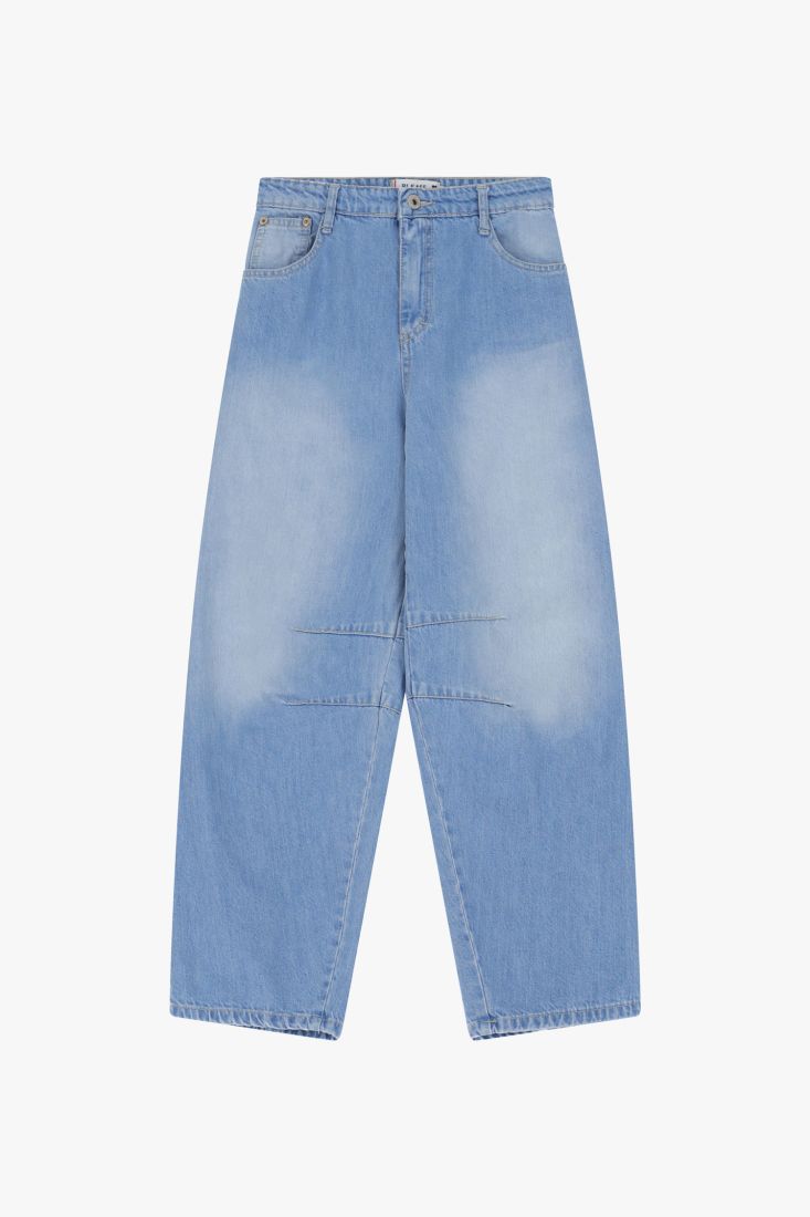 Jeans baloon a vita alta - Blu Denim