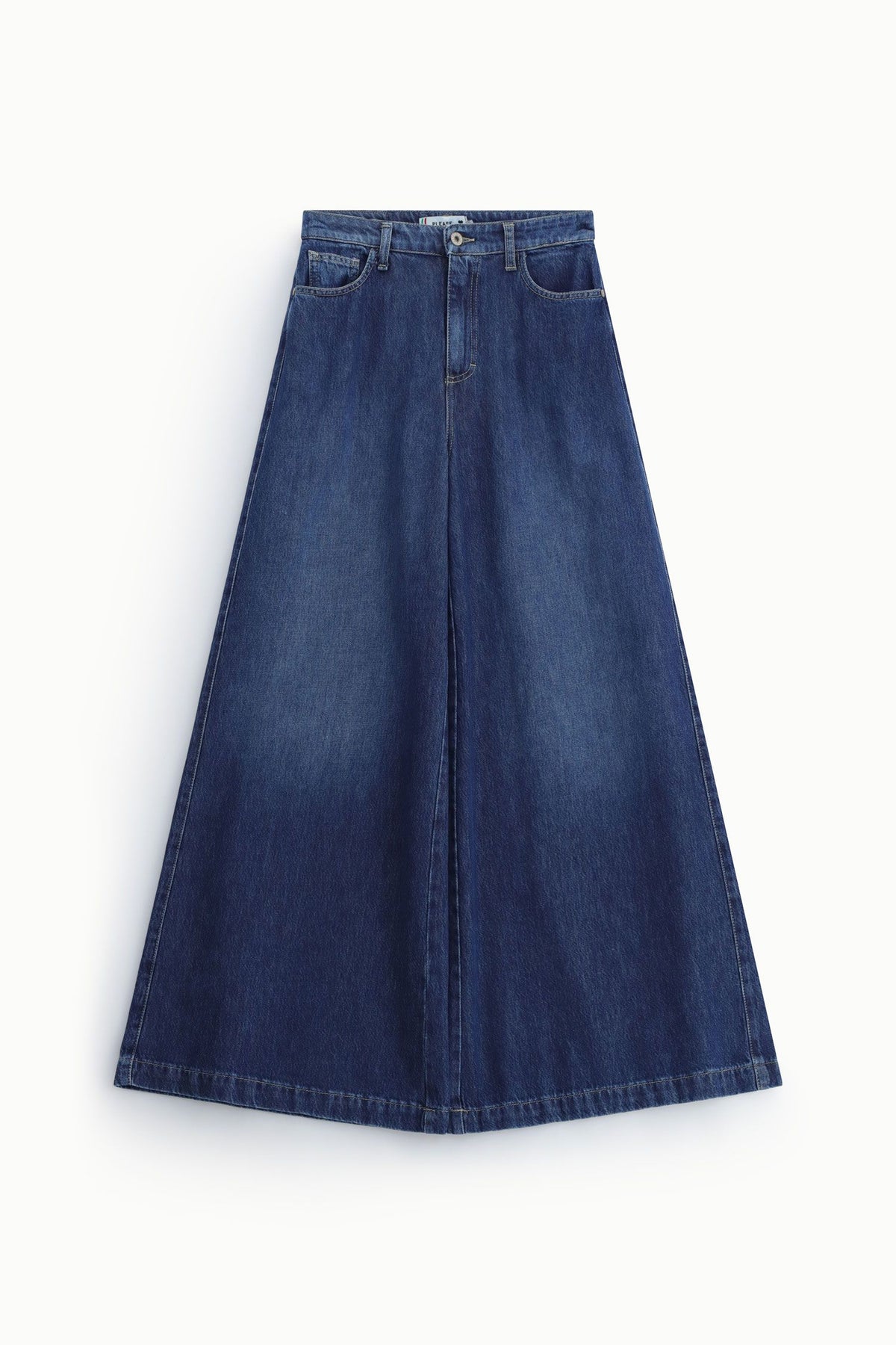 Jeans a gamba molto ampia vita media Please - Blu Denim