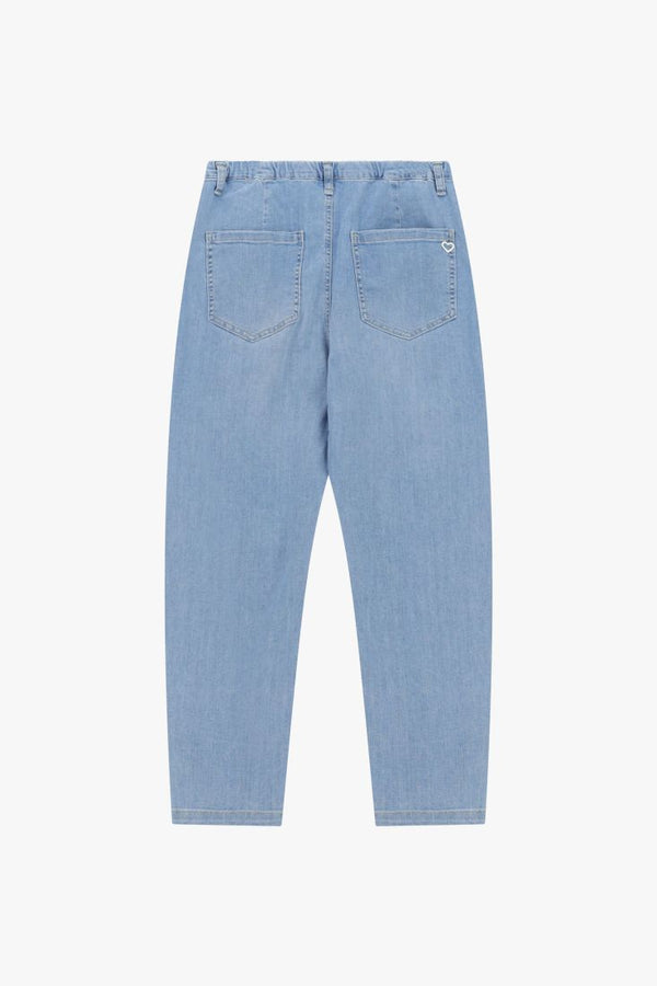 Jeans Please baggy fit con portachiavi orsetto - Blu Denim