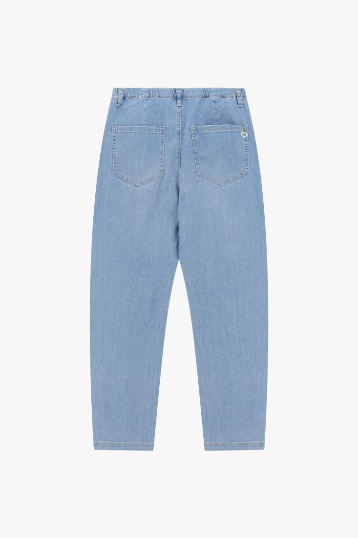 Jeans Please baggy fit con portachiavi orsetto - Blu Denim