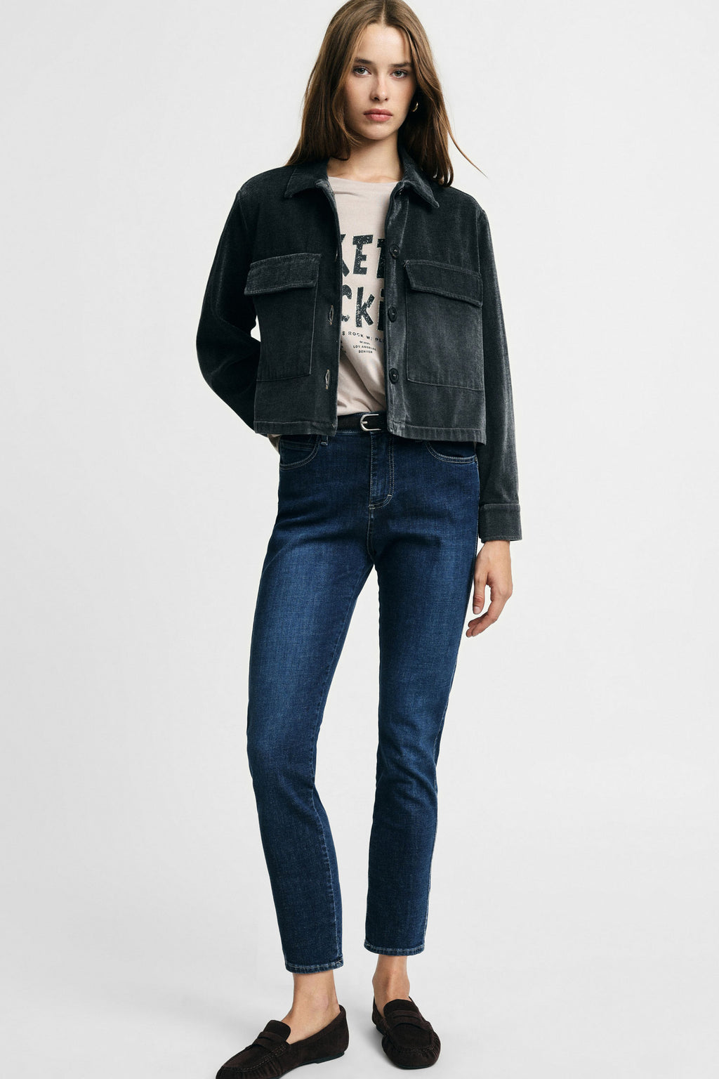 Jeans slim-fit con lunghezza alla caviglia Please - Blu Denim