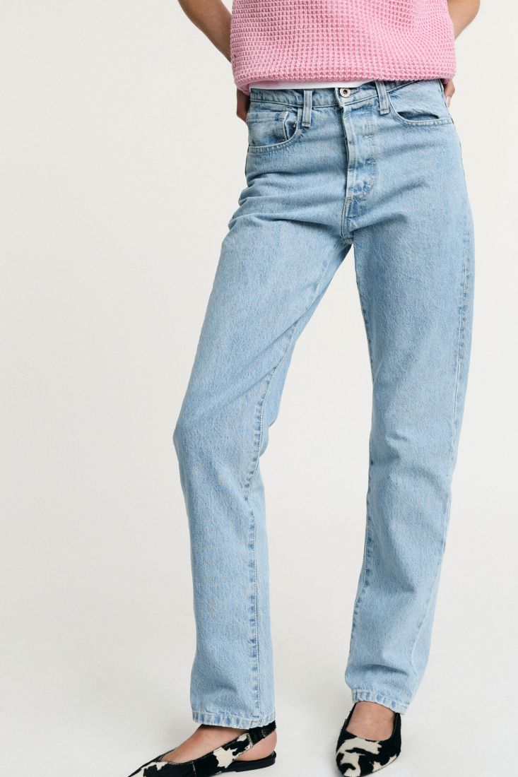 Jeans Please straight-leg vita alta cinque tasche