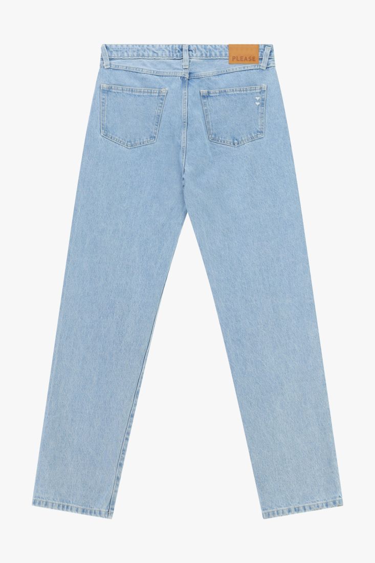 Jeans Please straight-leg vita alta cinque tasche