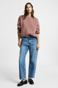 Jeans straight fit vita alta con cinque tasche Please - Blu Denim
