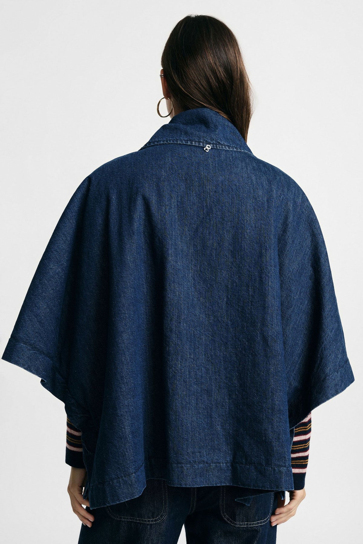 Giacca in denim con maniche ampie e bottoni Please - Blu Denim