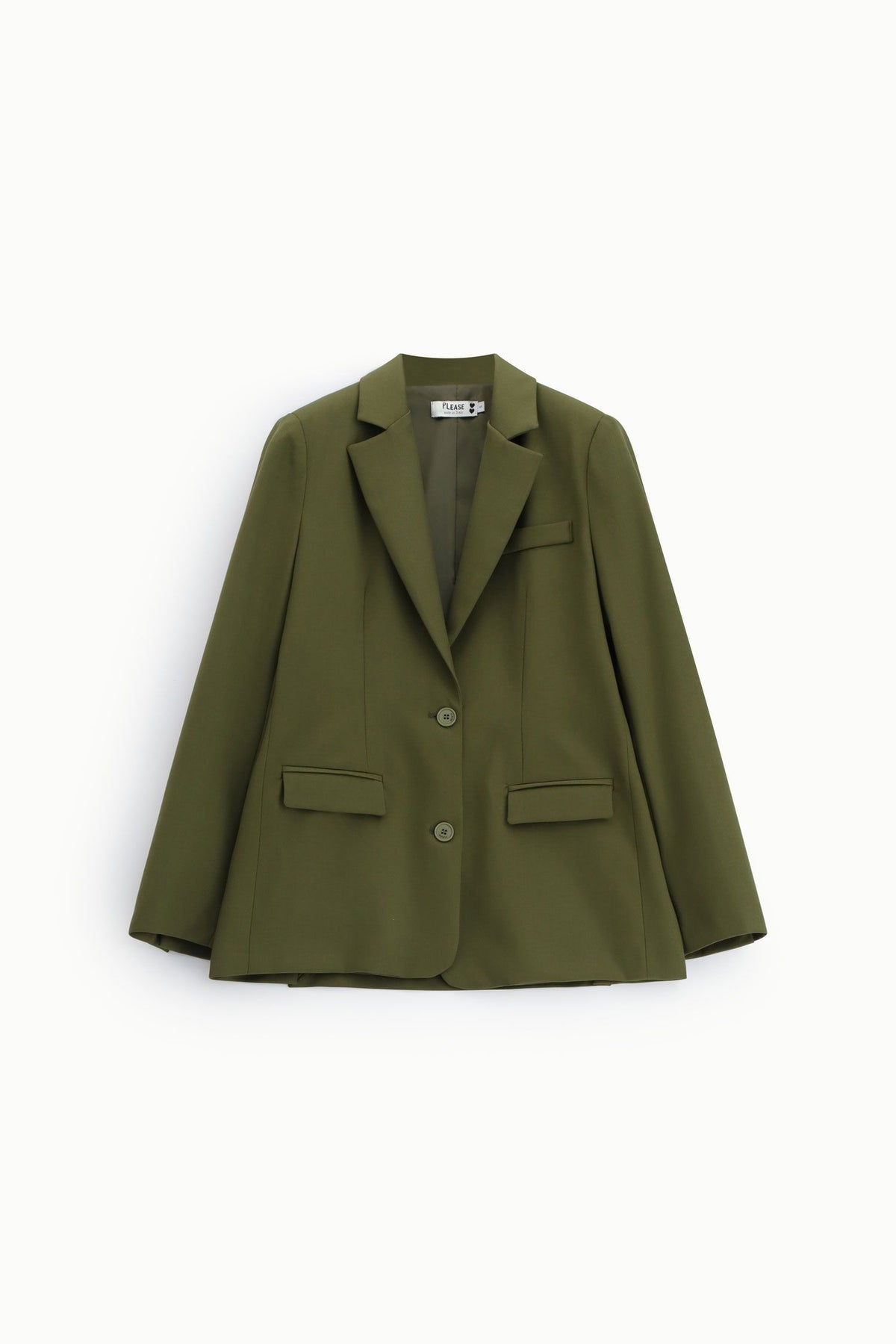 Blazer regular-fit con tasche a pattina Please - oliva
