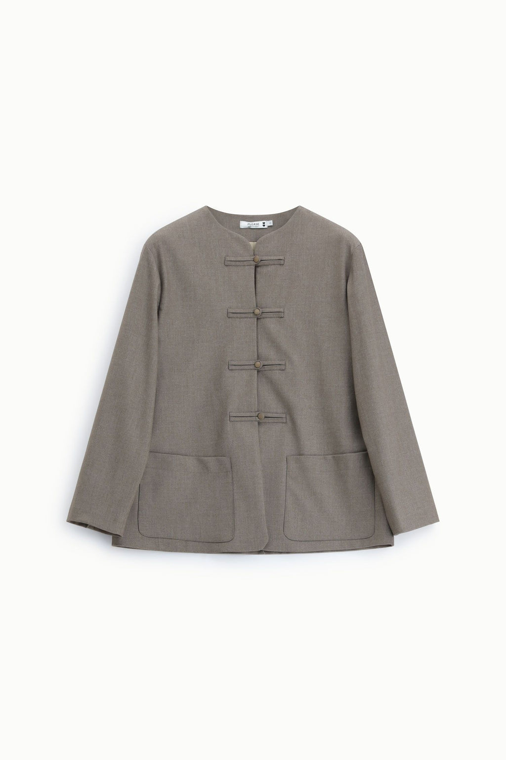 Blazer con chiusura a barre e tasche frontali Please - Tortora