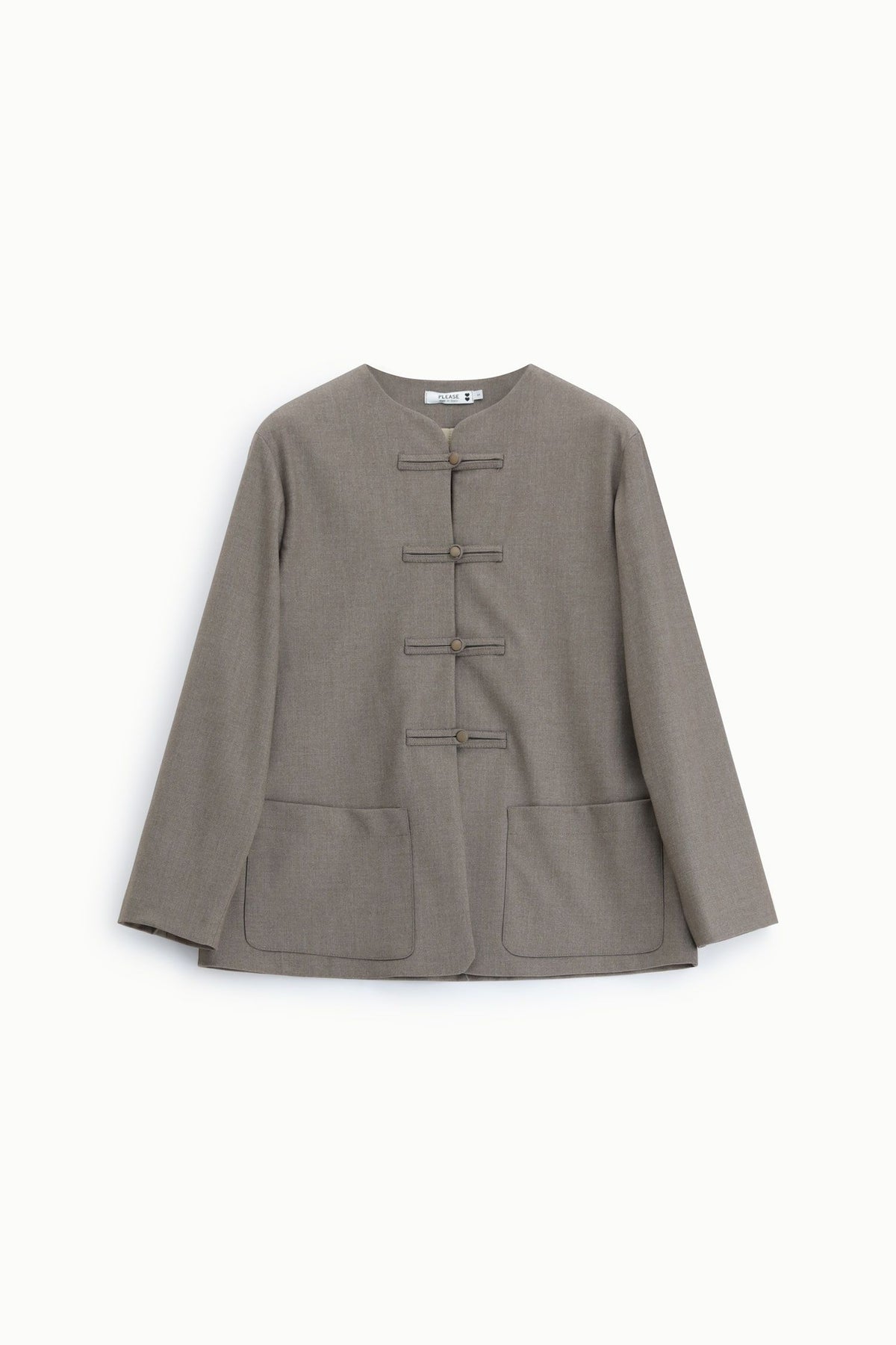 Blazer con chiusura a barre e tasche frontali Please - Tortora