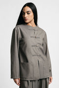 Blazer con chiusura a barre e tasche frontali Please - Tortora