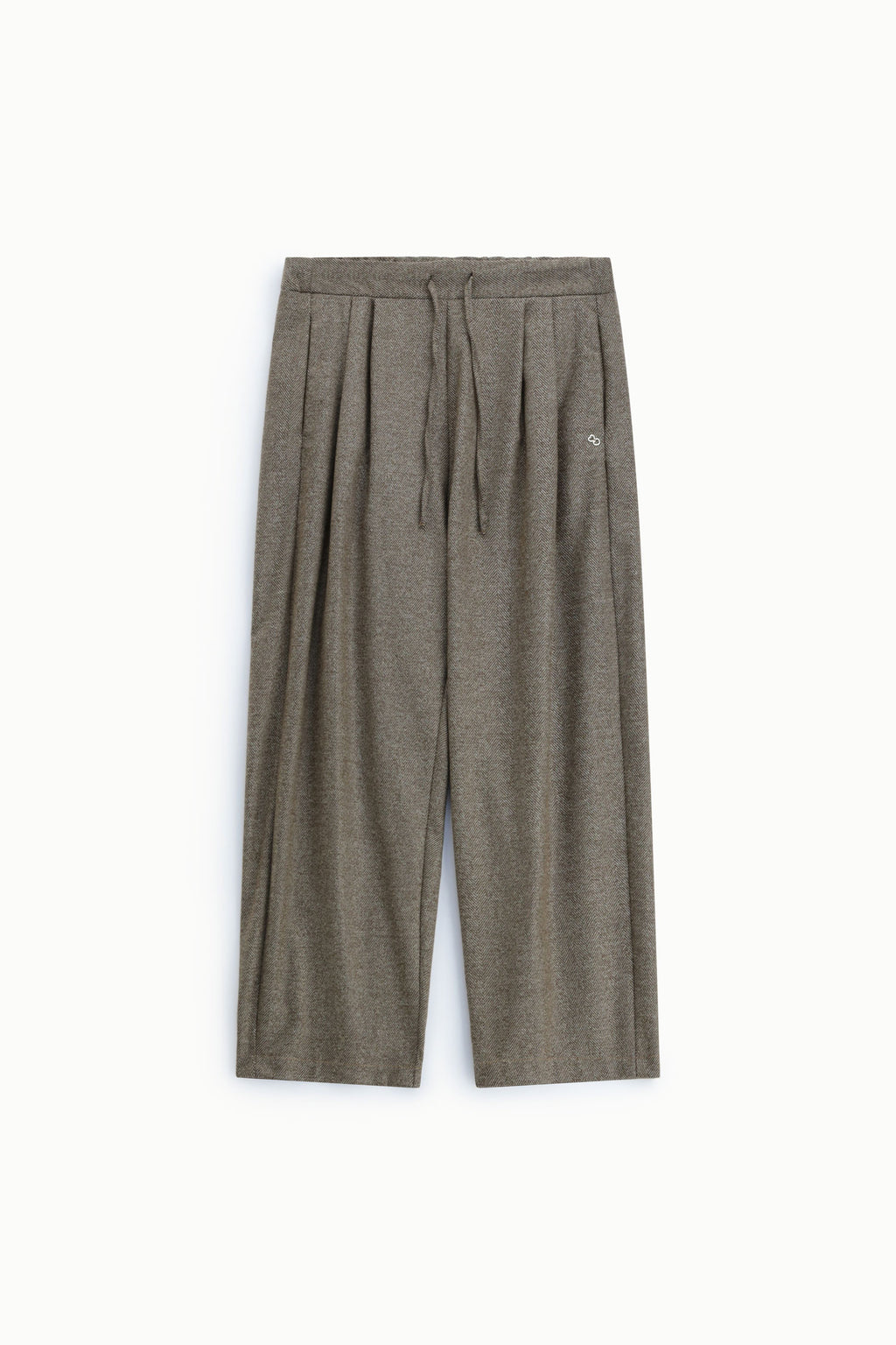 Pantaloni palazzo con pinces e cintura regolabile Please - Tortora