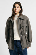 Giacca camicia con zip e tasche frontali Please - Tortora