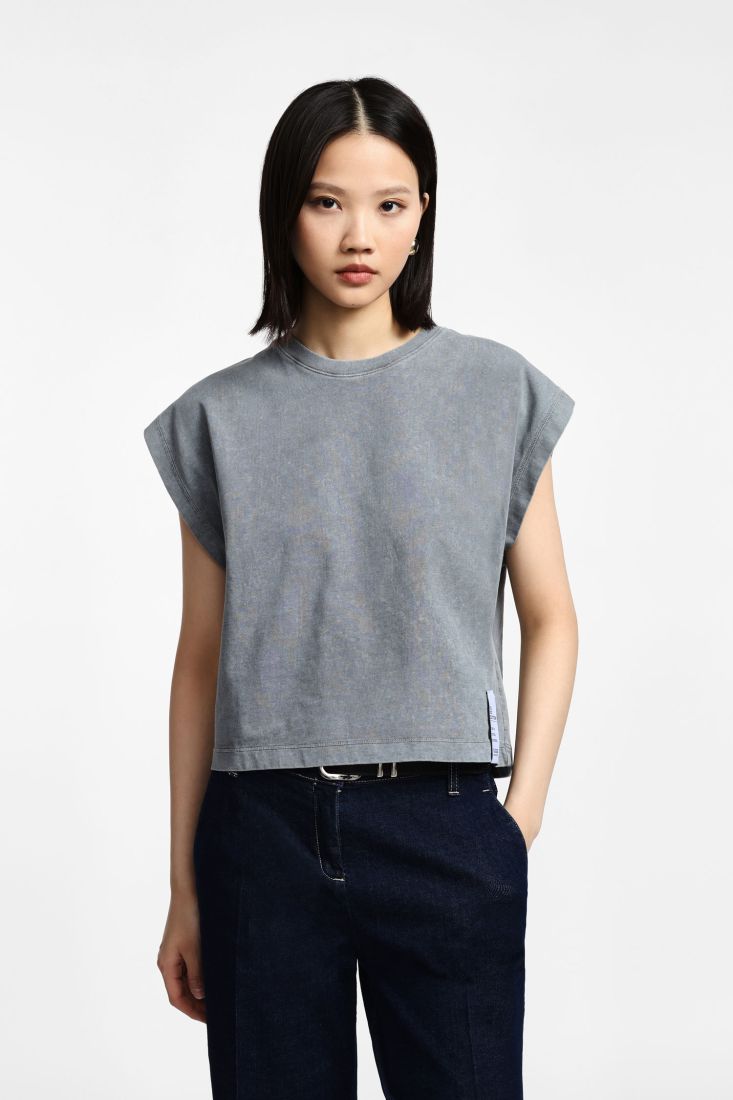 Top donna senza maniche quotidiano - Grigio
