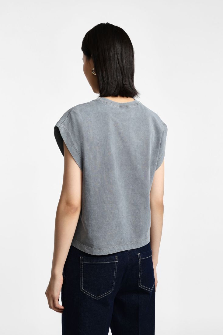 Top donna senza maniche quotidiano - Grigio