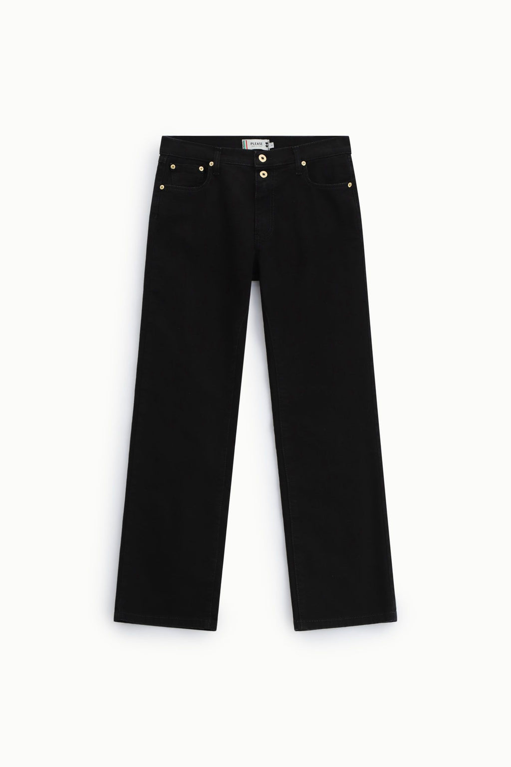 Pantaloni a sigaretta con doppio bottone Please - Nero Denim