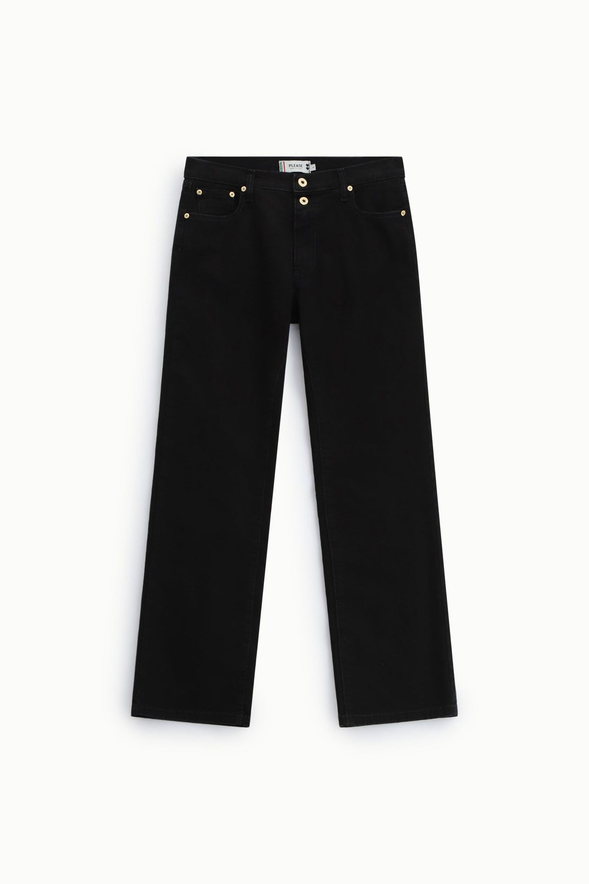 Pantaloni a sigaretta con doppio bottone Please - Nero Denim