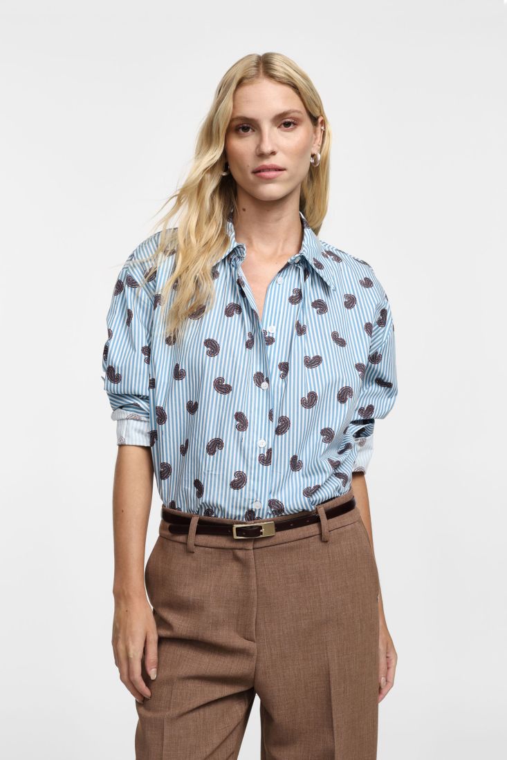 Camicia Please a righe con maniche lunghe