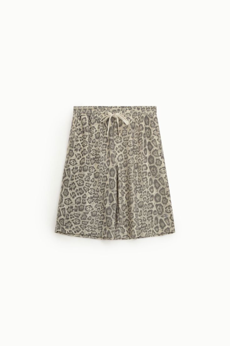 Bermuda shorts stampa animalier con coulisse